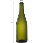 Botella espumante verde olivo 750ml Boca Corona P16